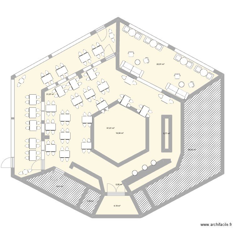 PLAN TABLE LE LAC. Plan de 10 pièces et 194 m2