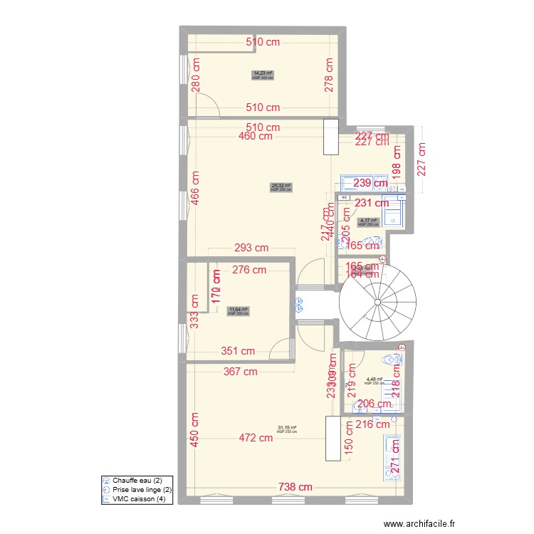 19 TIVOLI N+1 Plan ENTRE SOL REVETEMENT . Plan de 7 pièces et 96 m2