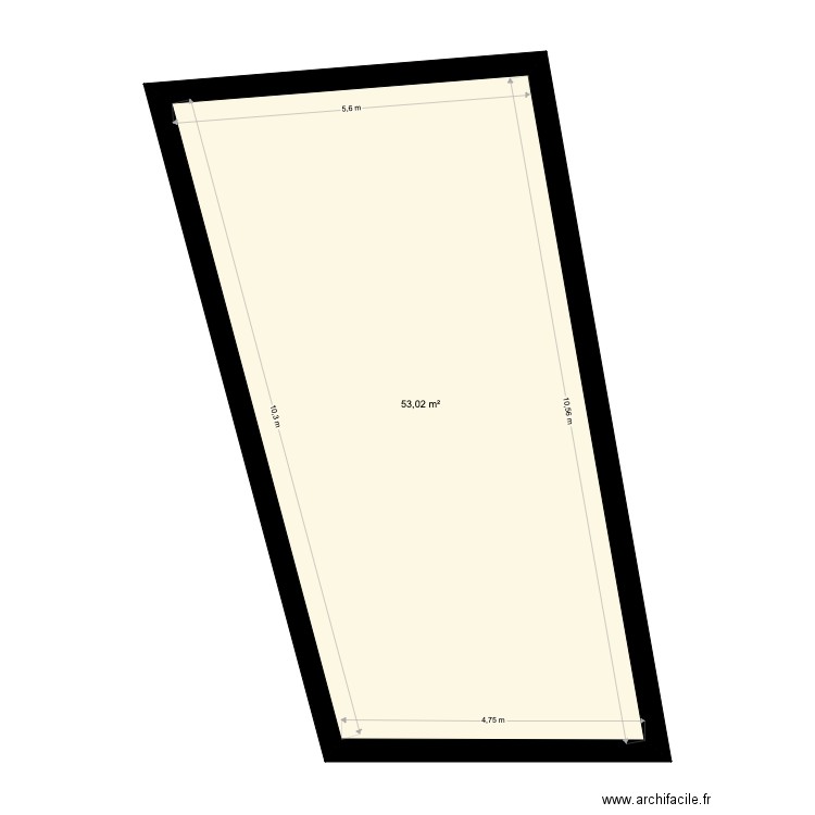 etage cousin 89. Plan de 1 pièce et 53 m2