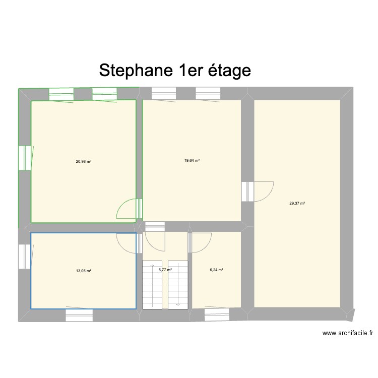 Stephane 1er. Plan de 6 pièces et 95 m2