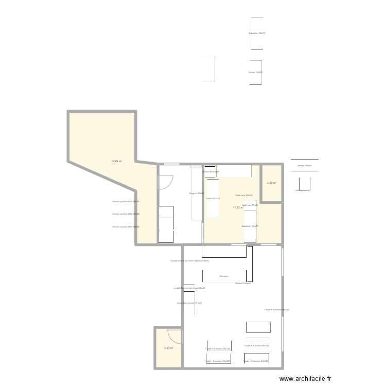 AGEN 2. Plan de 4 pièces et 42 m2