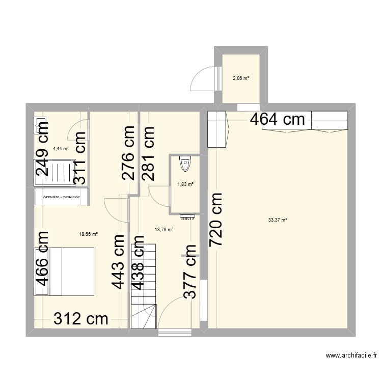 57 route de gourdon . Plan de 6 pièces et 74 m2