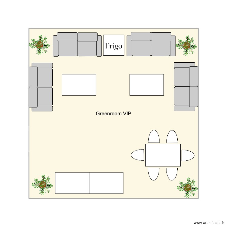 Green Room . Plan de 1 pièce et 36 m2