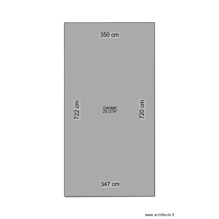 garage . Plan de 1 pièce et 25 m2