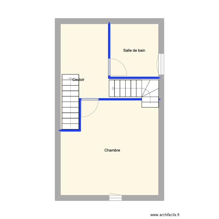 wolf 1er étage . Plan de 3 pièces et 37 m2