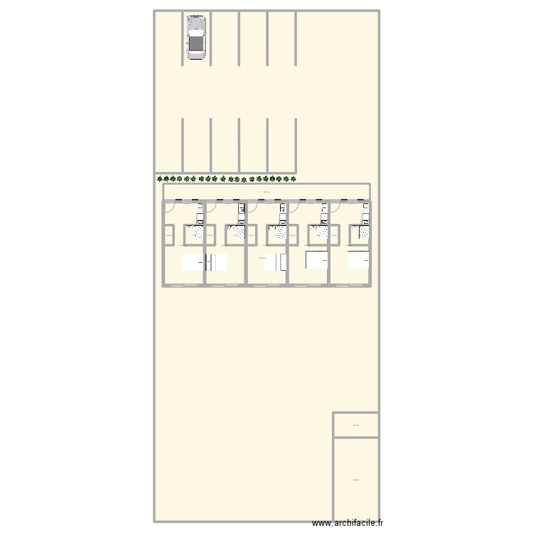 Projet Hotel . Plan de 19 pièces et 1116 m2