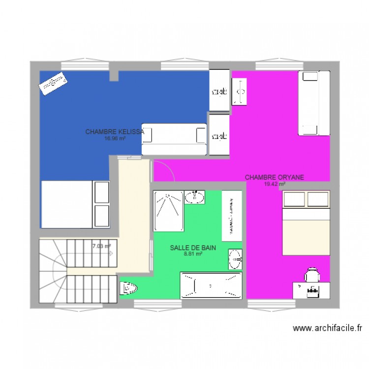 1er etage. Plan de 0 pièce et 0 m2