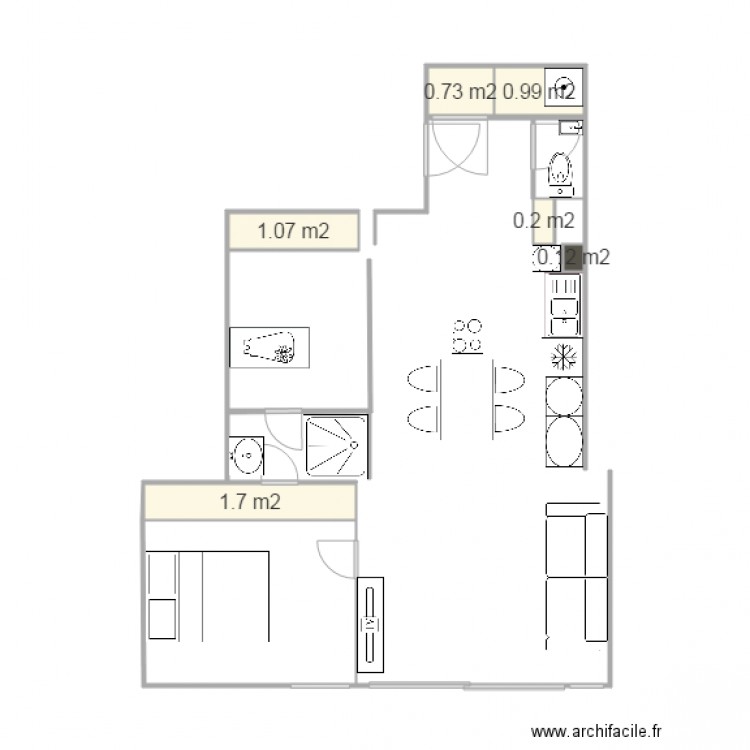 20150827 wc entrée et salon veranda. Plan de 0 pièce et 0 m2