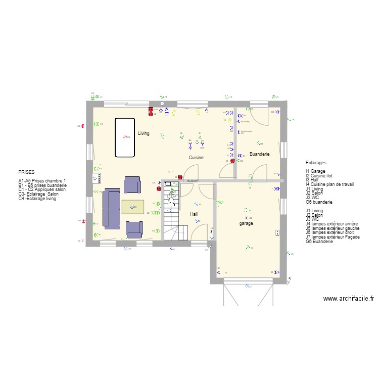 Plan électrique RDC 01 Fevrier. Plan de 0 pièce et 0 m2