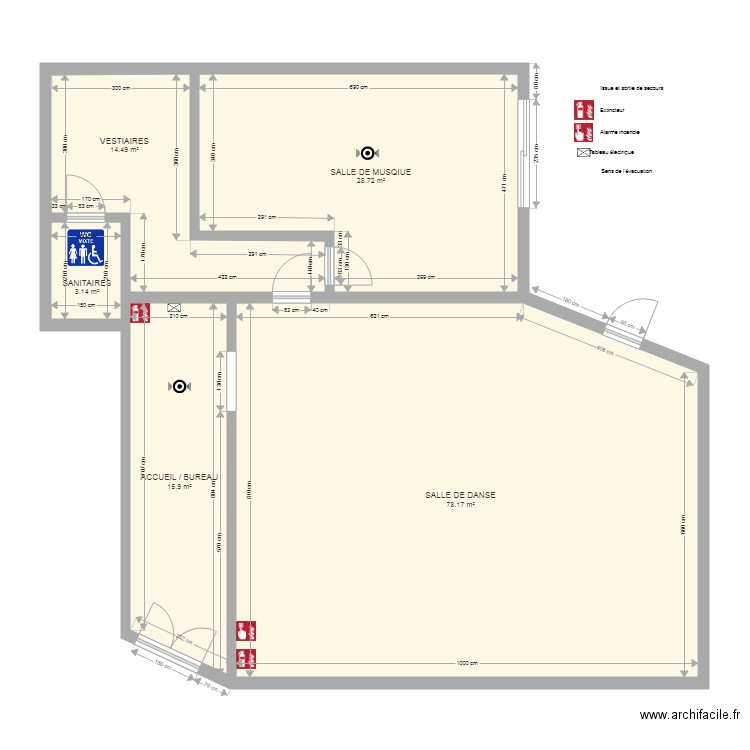 SALLE DE DANSE. Plan de 0 pièce et 0 m2