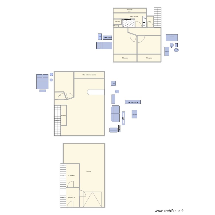 Bnb. Plan de 21 pièces et 139 m2