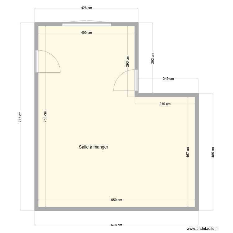 cuisine. Plan de 1 pièce et 41 m2