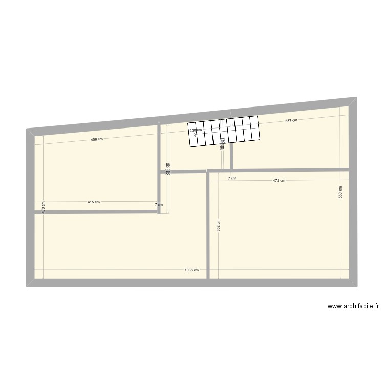 Maison droite. Plan de 1 pièce et 53 m2