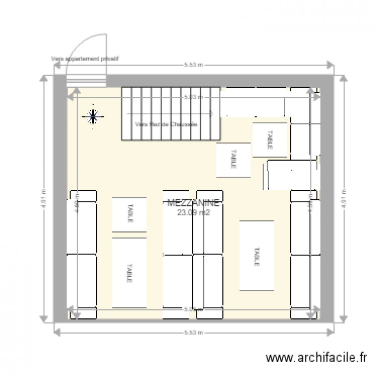 Mezzanine. Plan de 0 pièce et 0 m2