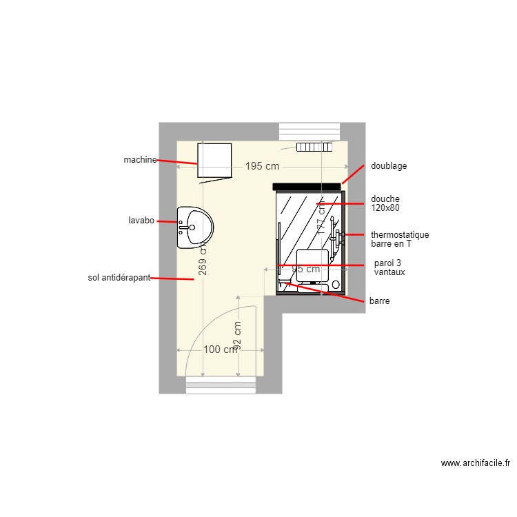 plan. Plan de 1 pièce et 4 m2