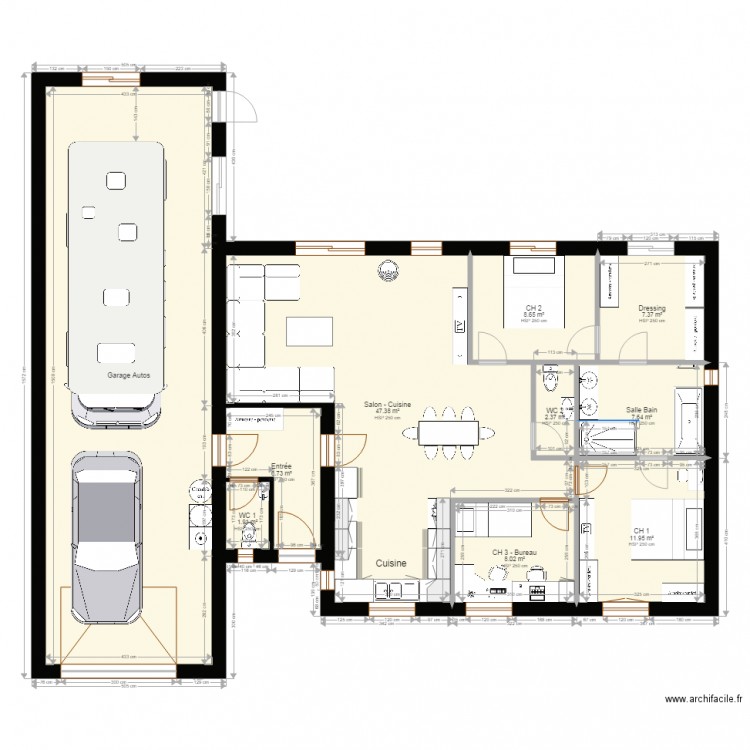 Projet Phil 03 Int Meublé et Abrit CC. Plan de 0 pièce et 0 m2