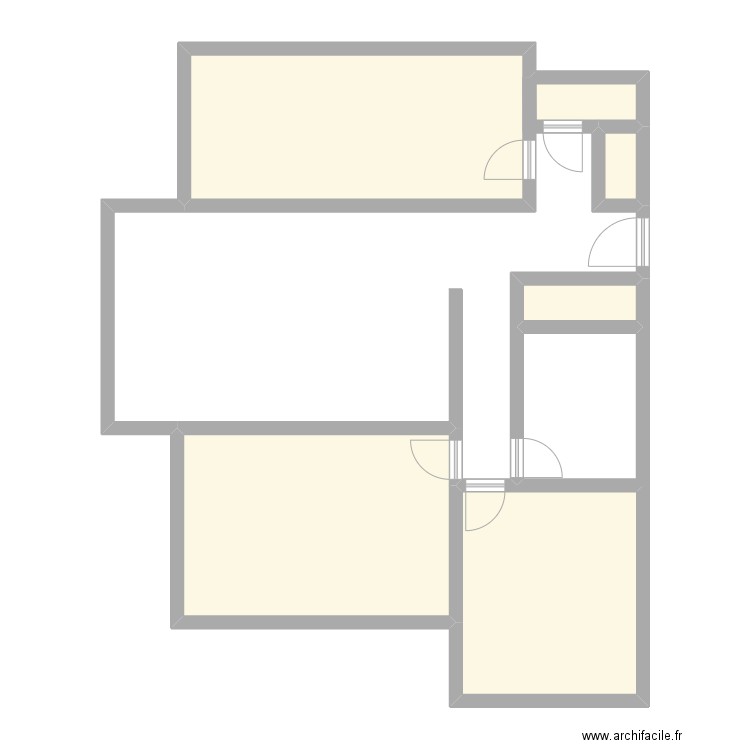 plan appt int . Plan de 6 pièces et 59 m2