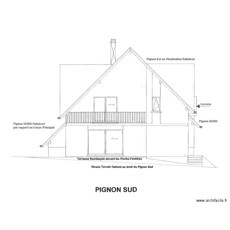 Plan en coupe piscine 49B Kreyenbach Pignon Sud. Plan de 0 pièce et 0 m2