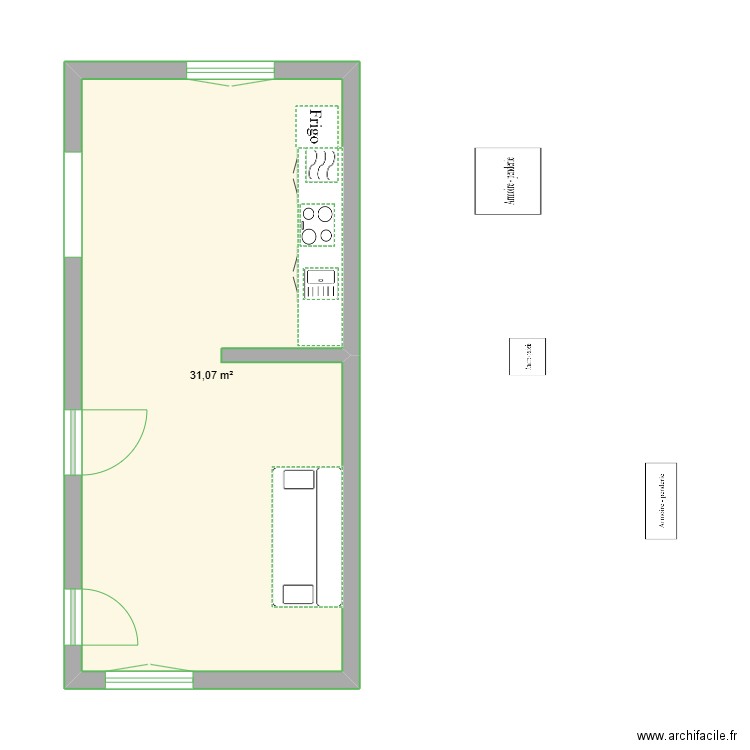 julien. Plan de 1 pièce et 31 m2