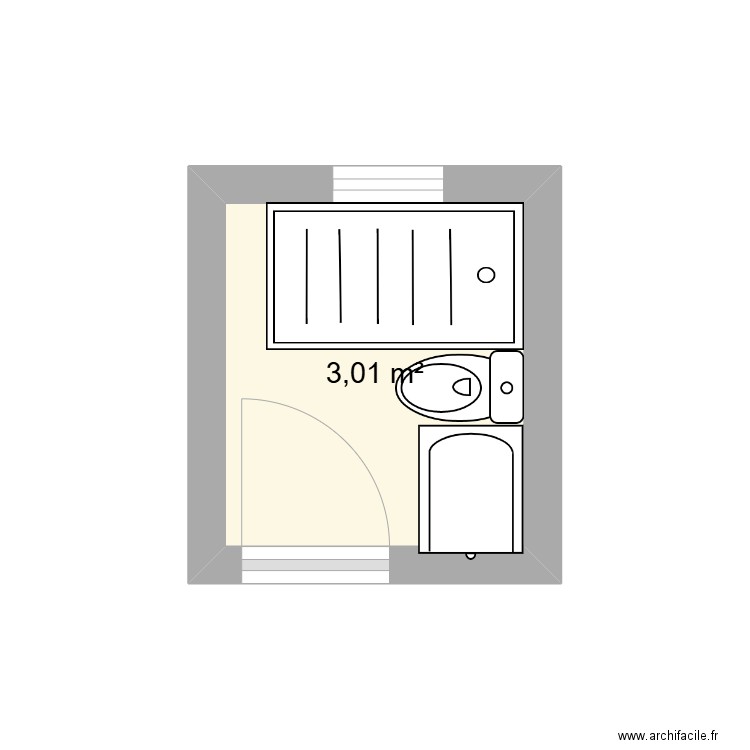 Renaud. Plan de 1 pièce et 3 m2