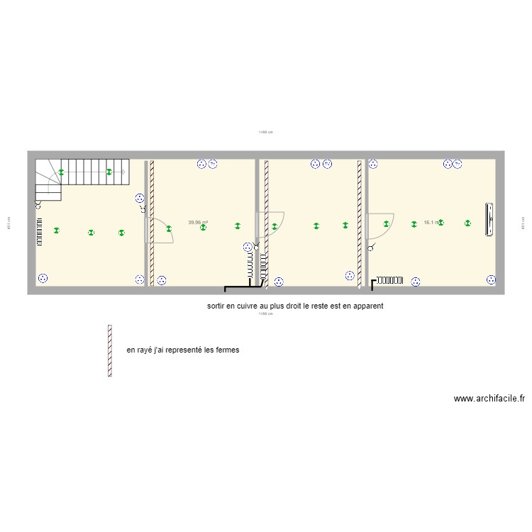 1etage avrain . Plan de 0 pièce et 0 m2