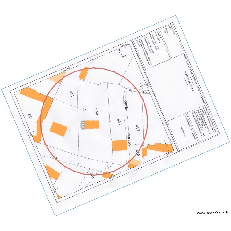 SITUATION PARCELLE. Plan de 1 pièce et 8 m2