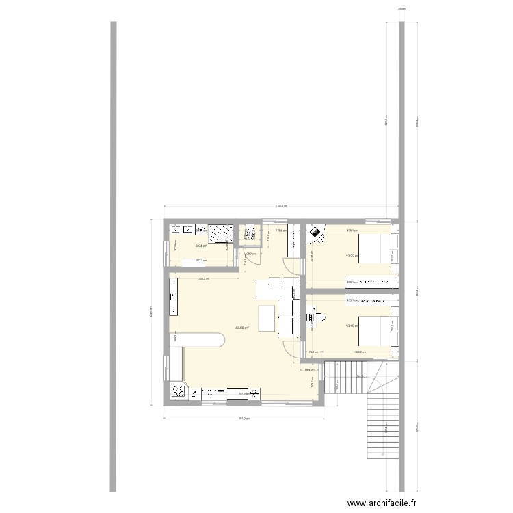 Plan de masse étage Caze Mamour version 1. Plan de 0 pièce et 0 m2