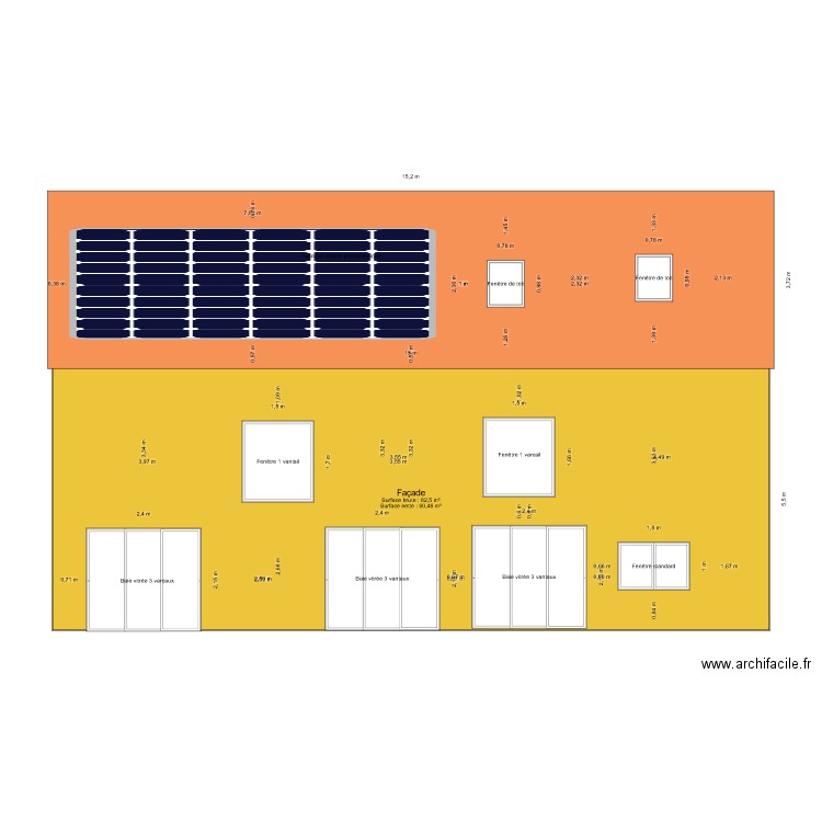 facade. Plan de 0 pièce et 0 m2