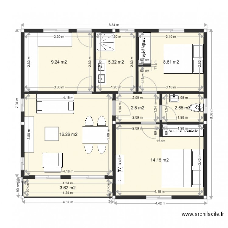 PLAN MURS MAISON STYLE 2. Plan de 0 pièce et 0 m2