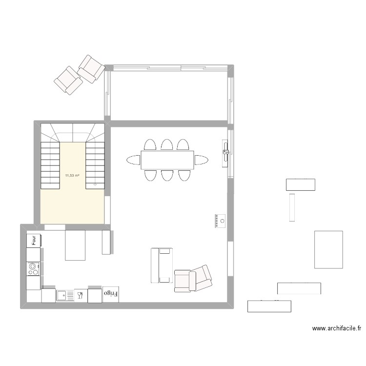 maison modifiée. Plan de 0 pièce et 0 m2