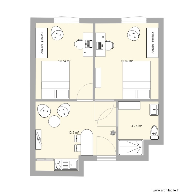 T2 39m2 Plan Dessiné Par Jackadit