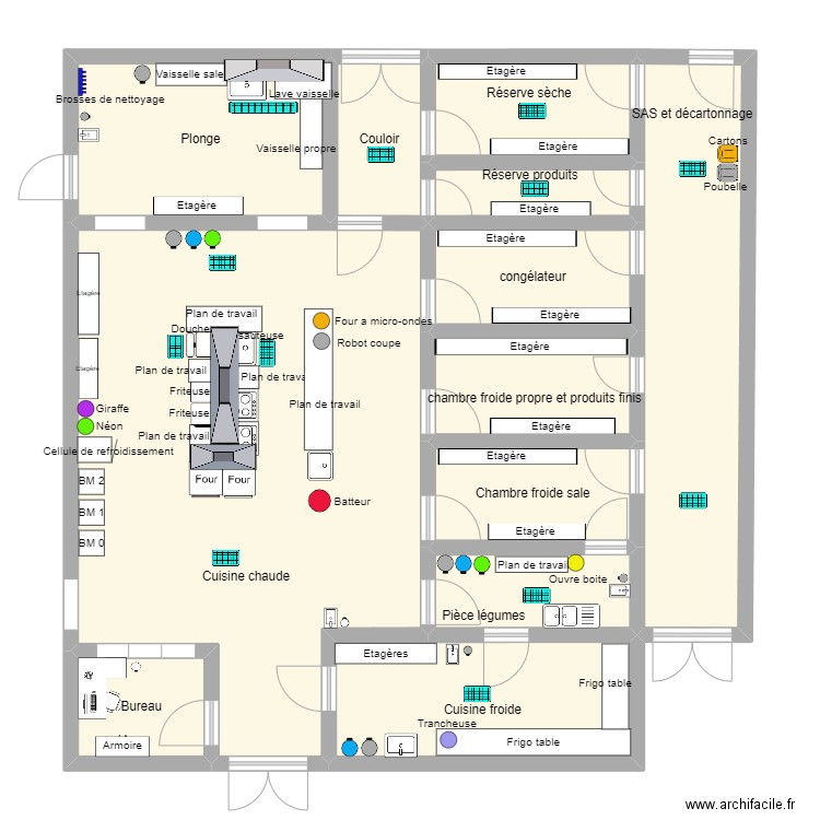 cuisine idéale 2.0. Plan de 12 pièces et 125 m2