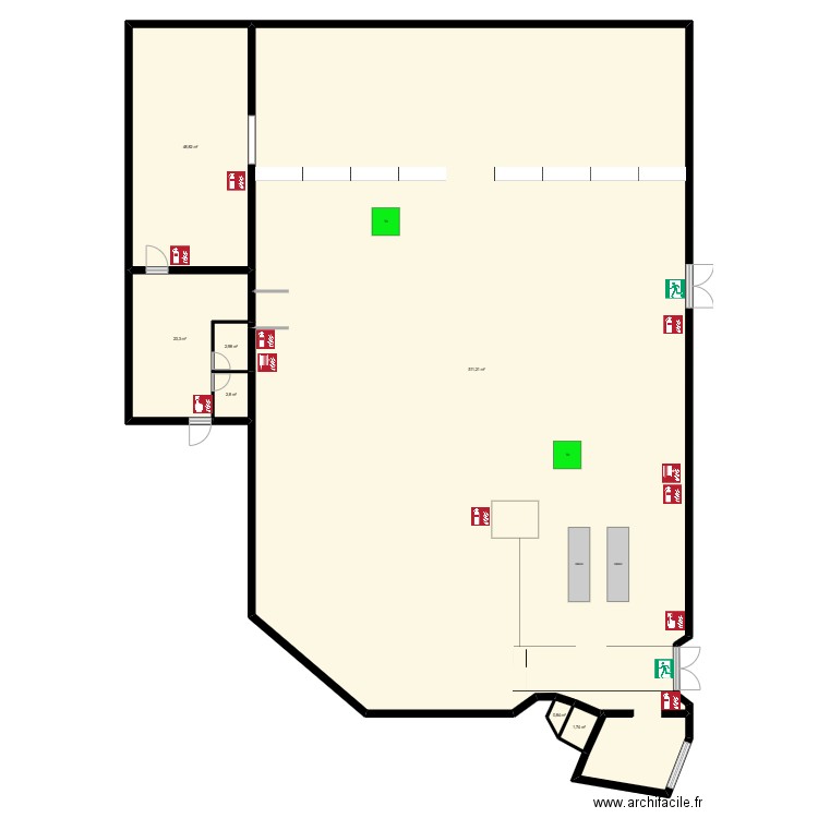 k.destock sécu. Plan de 7 pièces et 592 m2