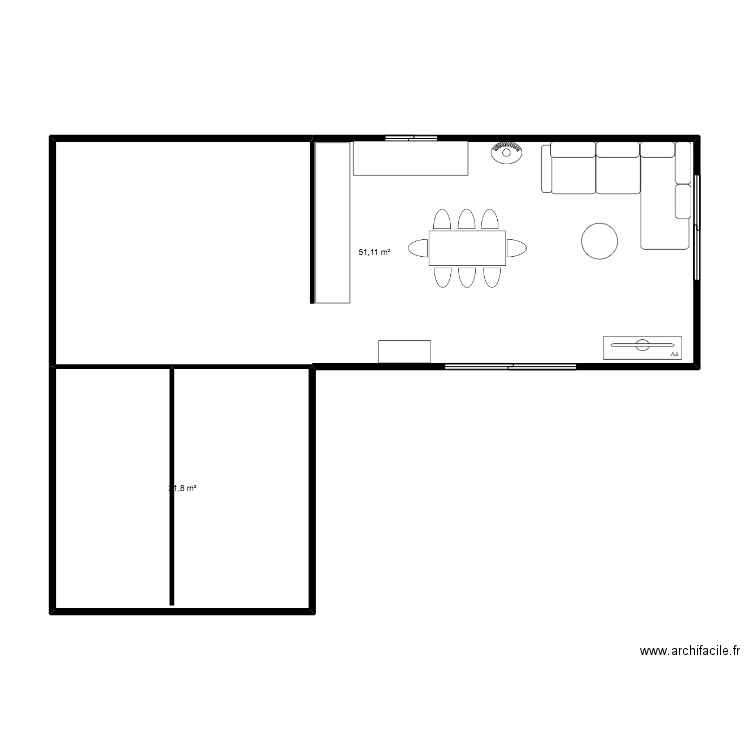 BATIMENT. Plan de 2 pièces et 73 m2