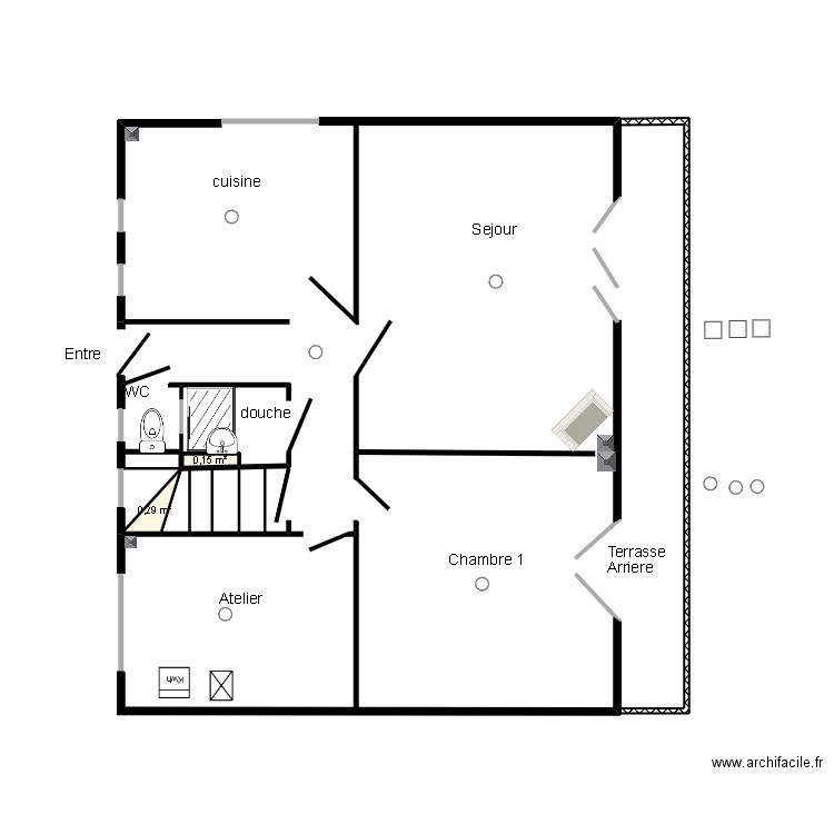 MAISON CYRILmur. Plan de 2 pièces et 0 m2