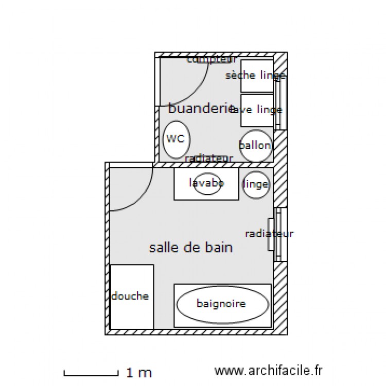 salle de bain. Plan de 0 pièce et 0 m2