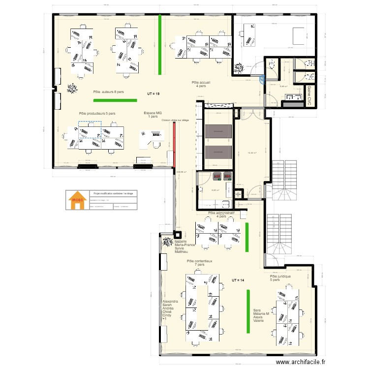 Plan 1er étage-Modif-sanitaire-V3. Plan de 13 pièces et 272 m2