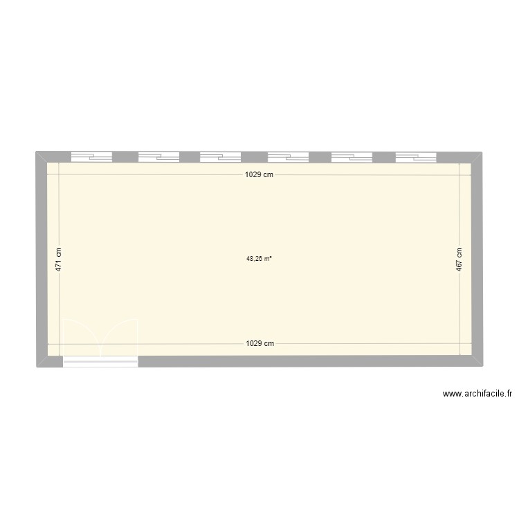 preparation metallo. Plan de 1 pièce et 48 m2