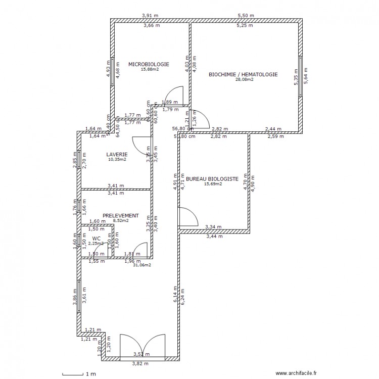 LABORATOIRE HACHICHA Med ANIS (51 Av ere nouvelle Ennasr II 2037 Ariana). Plan de 0 pièce et 0 m2