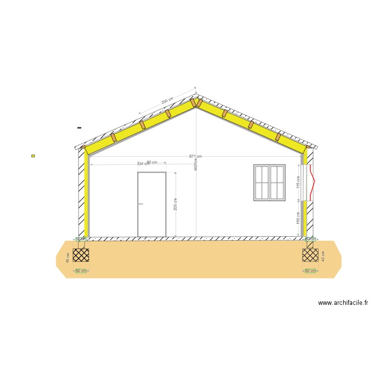 plan de coupe. Plan de 0 pièce et 0 m2