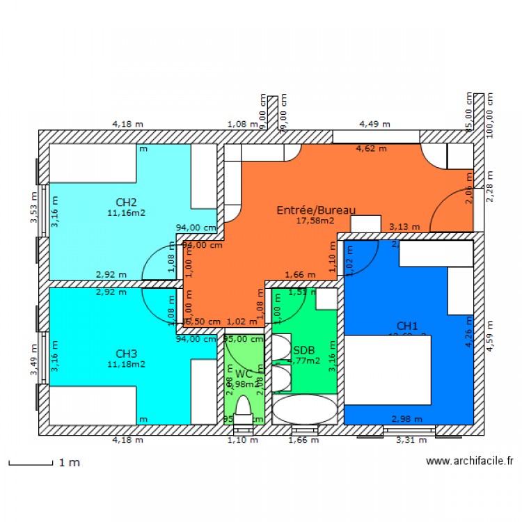 Projet construction Plein pied. Plan de 0 pièce et 0 m2