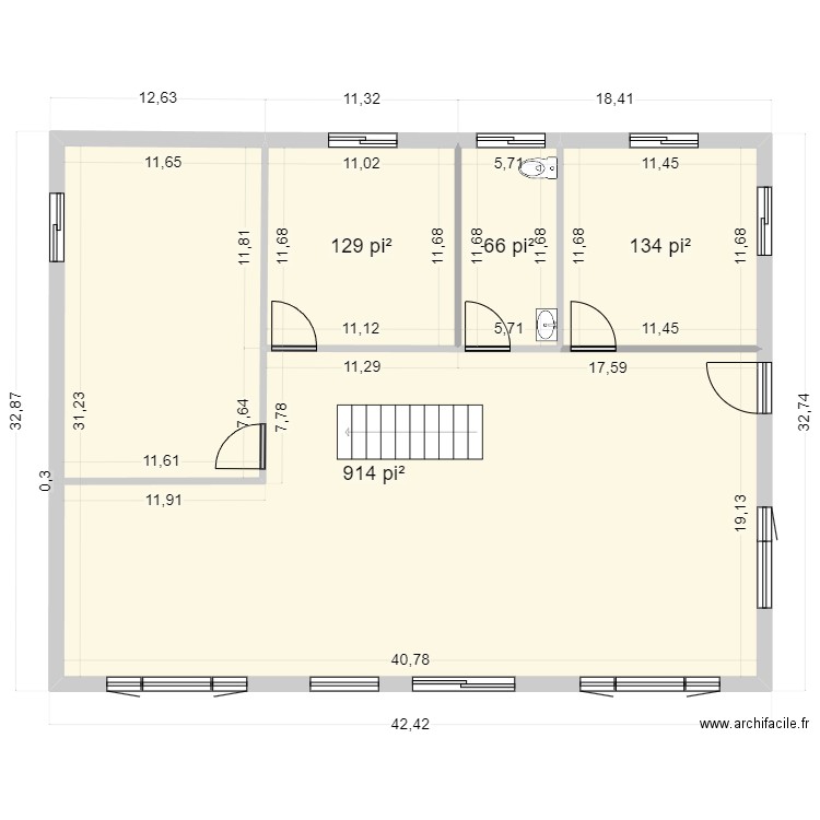 belvedere . Plan de 4 pièces et 116 m2