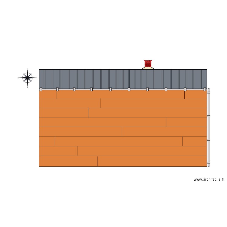 Pignon OUEST après modification. Plan de 0 pièce et 0 m2