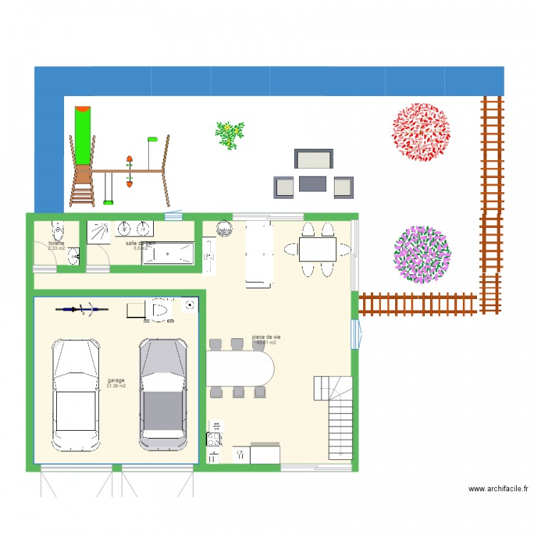 plan du rez de chaussée de maison. Plan de 0 pièce et 0 m2