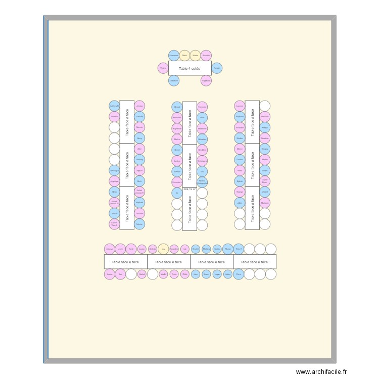 Plan de table. Plan de 1 pièce et 299 m2