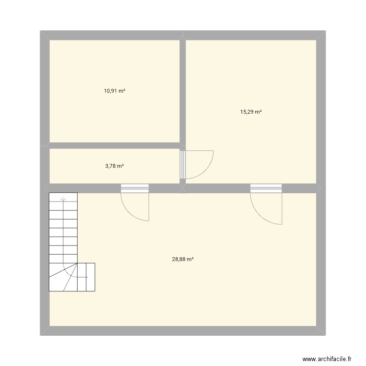 Pargny. Plan de 4 pièces et 59 m2