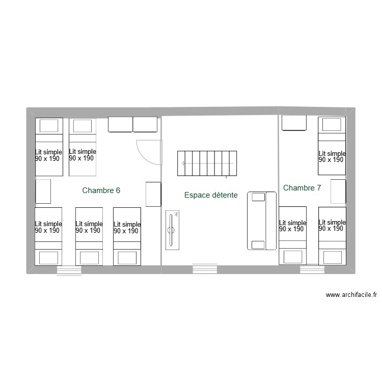 MINOTERIE 2ème étage. Plan de 2 pièces et 30 m2