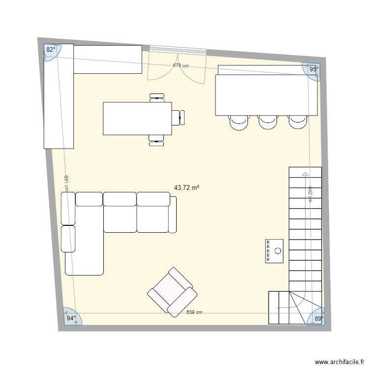 Maison Blanzat. Plan de 1 pièce et 44 m2