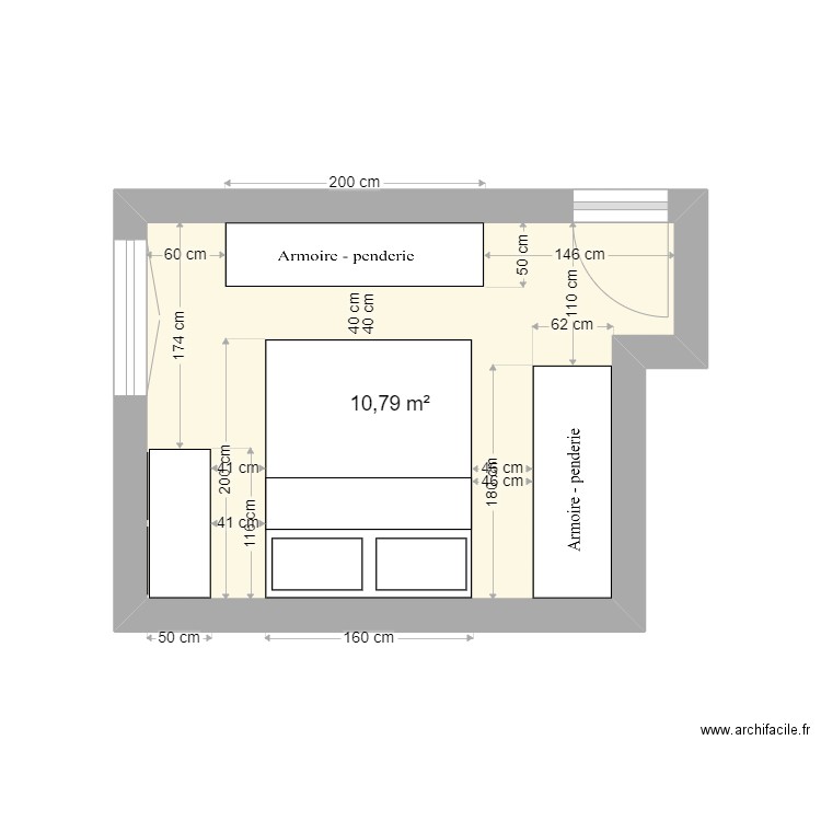 CHAMBRE . Plan de 0 pièce et 0 m2