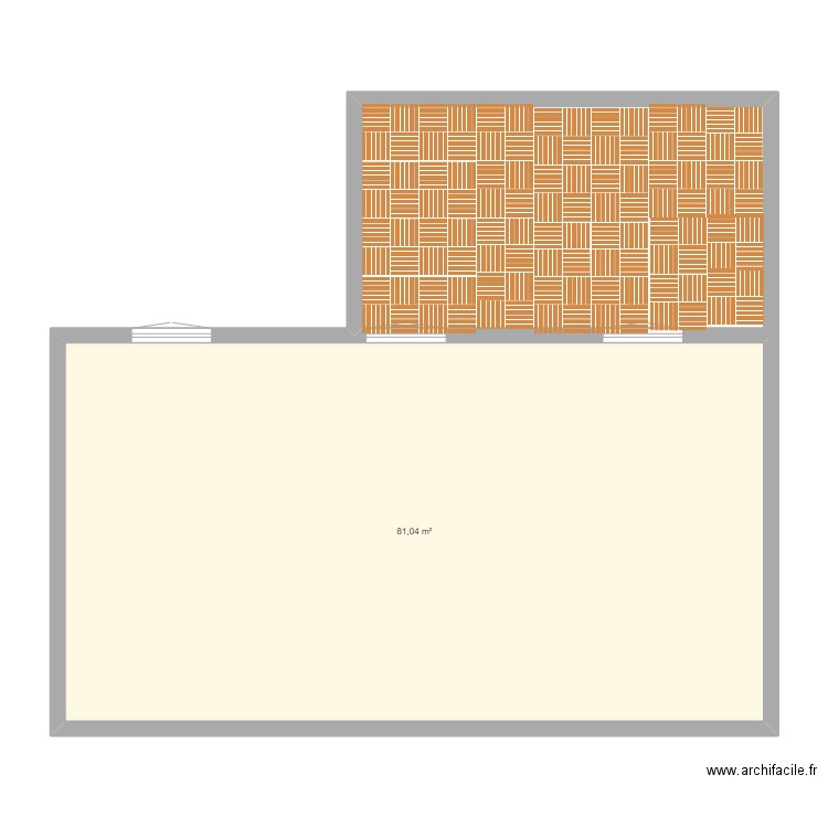 Projet terrasse. Plan de 1 pièce et 81 m2